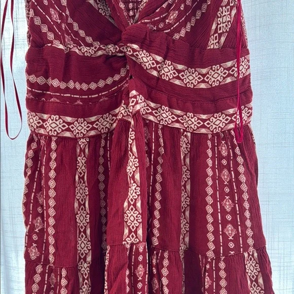 Red Tiered Midi Sundress - Picture 7 of 8